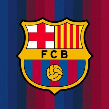 The image displays the FC Barcelona crest (FCB logo) set against the club's iconic blue and red striped background. This visual ties directly to the announcement of Barça Fan Lab, highlighting the football club's new Web3-powered digital platform built on Cardano blockchain for fan engagement.