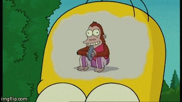 The image features a cartoon monkey sitting on top of a yellow head, with its mouth open as if eating something out of a fish's mouth. The background shows trees and bushes, creating an outdoor setting for the scene. The caption below the image reads "Pepe checking brain cells from years of #crypto torment". This phrase is likely a reference to the popular animated series "The Simpsons", which often includes humorous and relatable situations involving the characters' everyday lives.
