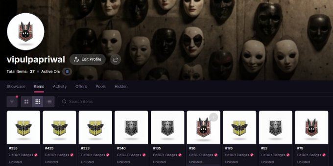 In the image, there is a page featuring many masks displayed along with other items, possibly related to NFTs or virtual items. The masks come in different shapes and sizes, each accompanied by text providing information about them. However, the main focus of the image is on a caption that reads "NFTs are dead". This statement seems unrelated to the mask display and might be intended as a humorous or satirical commentary about the current state of NFTs, virtual items, or masks in general. The use of text with the focus on "NFTs" adds weight to this message while still maintaining its ambiguity.
