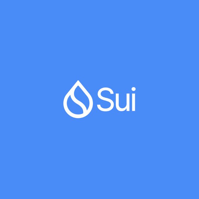 The image features a blue background with white text that reads "sui", which appears to be a logo or brand name for a company, possibly related to water. The text is positioned at the top of the image, making it stand out against the blue backdrop. There are no other objects in the image, and the focus is solely on the logo itself.