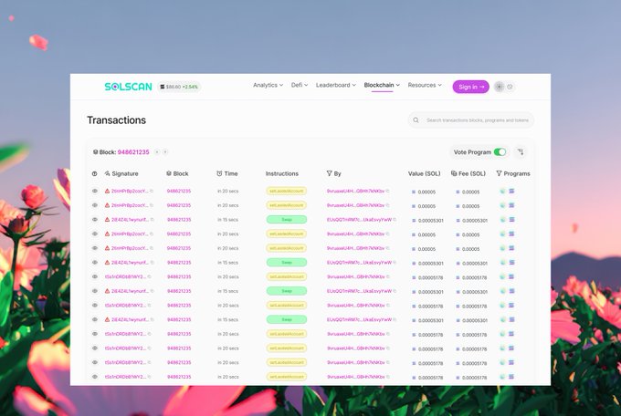 The image displays a screenshot of a computer screen with a modified version of an SQL SERVER Transaction page that includes more colors than the original website, giving it a modern look. The background features a picture of flowers, adding a pleasant touch to the design. In the accompanying text, there are explanations about how one might redesign the transaction page in their own way and highlight important aspects such as data tables, options, fields, buttons, progress bars, and time intervals.