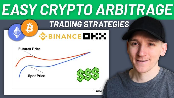A man wearing a hat with the words "Easy Crypt" written across his face looking at a chart that shows spot prices for Bitcoin and Binance.