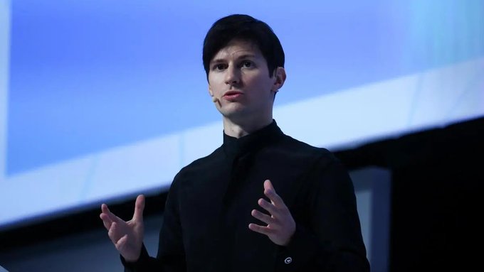 Pavel Durov, the founder of Telegram, speaks on stage wearing a black shirt with a headset microphone. The image accompanies news about his statement following Telegram's brief removal from Apple's App Store due to inappropriate content posted in a public group.