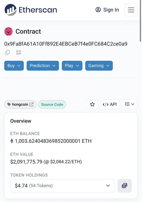 A screenshot of an Etherscan website displaying information about an eth token project called "ETH 1,000,000 IOB, ETH" with a value of 2.8 billion ethers. The website also provides details regarding a white-hat exploit found on Ethereum that was uncovered in the year 2016 and how it was used to trap 1,003.62 Ξ ($2,000,000) for nearly four decades. In the screenshot, there are two descriptions - one is about the project itself, while the other explains the exploitation. The image also shows a message from Etherscan indicating that they've listed the ICO, along with the total number of tokens and their current value in ethers.