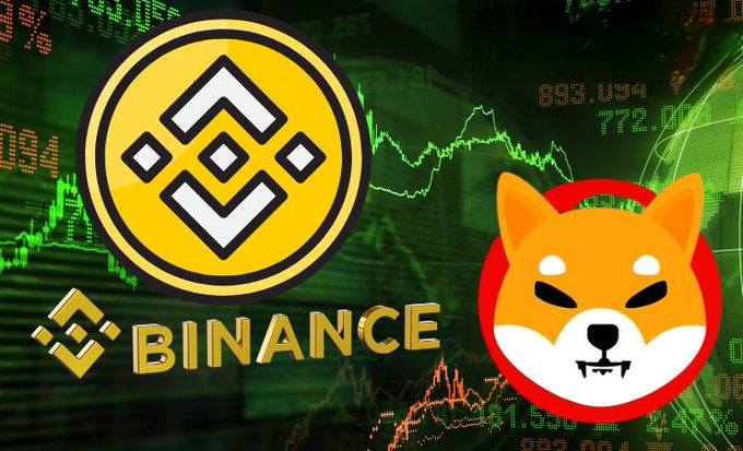 A dormant SHIB whale has resurfaced after 7 months, purchasing 30.18 billion Shiba Inu tokens from Binance—now holding 50.28B SHIB worth approximately $210,000. The image, featuring the Binance and Shiba Inu logos overlaid on a stock chart, visually represents the significant exchange outflows and hints at potential upcoming activity in the SHIB market.