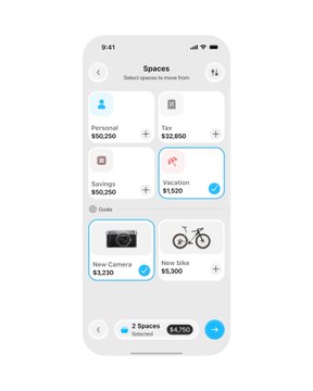 The image shows a mobile device displaying various apps, including one for managing money, another for photography (with two cameras), and yet another for planning vacations. Each app has a distinct icon representing the main function of its respective category, with a blue circle symbolizing the money management app. The post suggests that "There is no money in your account." This could be due to insufficient funds or other related financial issues.