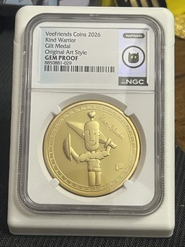 A graded Veefriends Coins 2026 'Kind Warrior' Gilt Medal coin certified GEM PROOF by NGC.