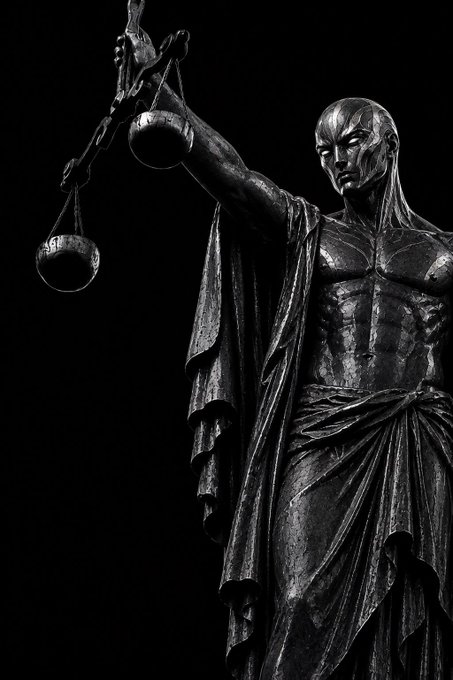 The image features a statue of a man holding two scales with both sides appearing empty. This statue symbolizes justice or fairness, as it represents the idea that all things should be weighed equally under the law. The presence of the SEC's background on the image suggests that this concept is relevant to the broader discussion about the regulatory uncertainty surrounding cryptocurrencies like XRP and its impact on the crypto market in the United States.