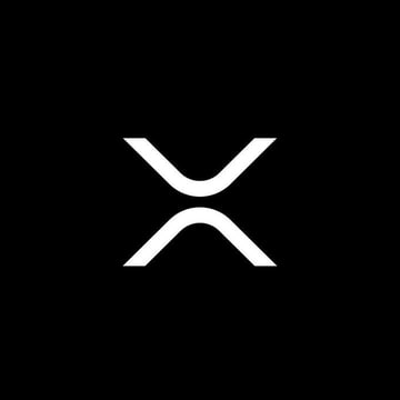 The XRP cryptocurrency logo, consisting of a stylized white 'X' on a solid black background.