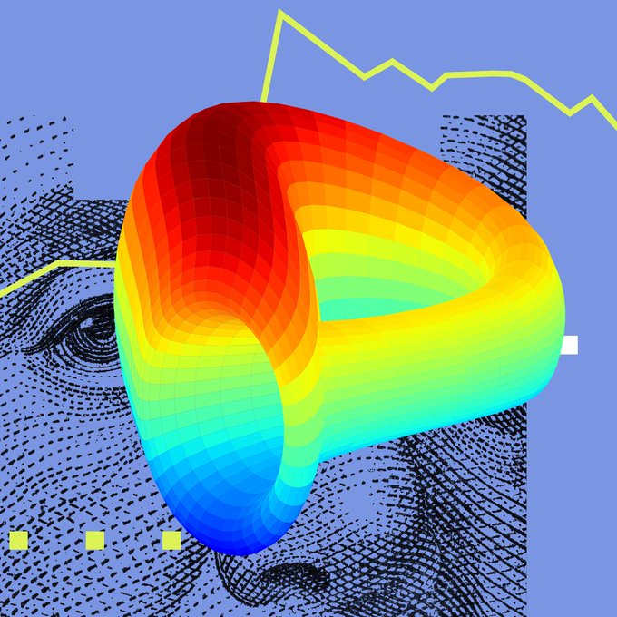 The image features a large, colorful, and abstract representation of a curve with various shades of red, orange, yellow, green, blue, and purple colors. The curve is positioned above an illustration of a person's face or head, which has been drawn in black and white. Below the curve, there are some text elements that read "The more I research @Curvefinance, the more I realize how massive it actually is. What stands out: Curve is positioning itself as core infrastructure beneath emerging onchain monetary systems. PegKeepers are the perfect example".