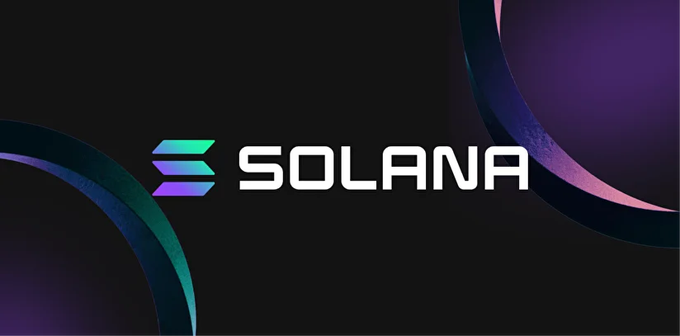 The image displays the Solana logo with the text "SOLANA" on a dark background featuring purple and pink gradient circles. It serves as the branded visual for a giveaway post promoting a $SOL airdrop for 500 participants, reinforcing the cryptocurrency's identity alongside the bullpurr.fun campaign details.