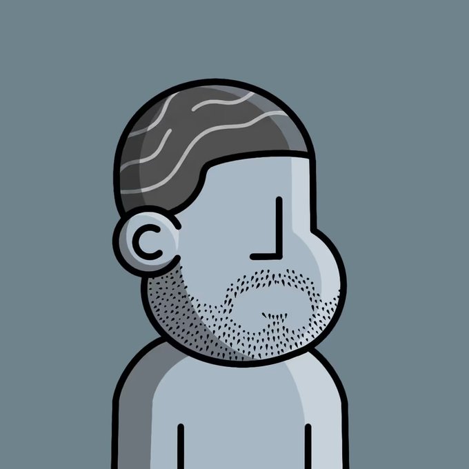 The image features a cartoon-style drawing of a man with a beard, wearing a hat that has been styled into waves. The man appears to be looking off to the side or slightly to his left. There are no texts present in the image, but there is a caption at the bottom which reads "I PICKED UP ANOTHER @npconchain WEN 0". This suggests that someone else might have taken this drawing and added their own creative touch to it.