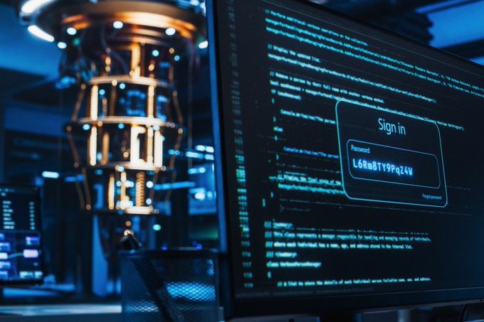 urn of a computer monitor displays a webpage with the text "Sign In" and "L&D&T" on a blue background, accompanied by a black keyboard and mouse.