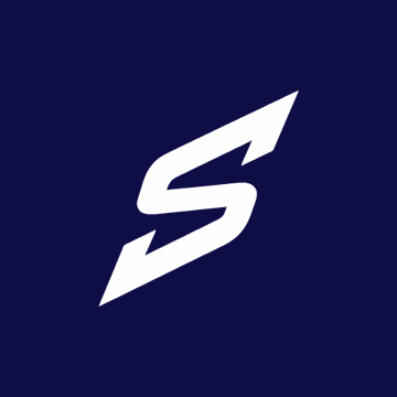 A stylized white 'S' logo on a dark blue background, appearing to be a brand or company logo.