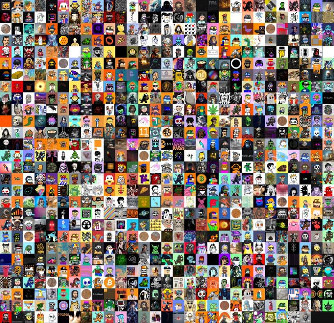 A densely packed mosaic collage featuring hundreds of colorful Reddit avatar tiles, many of which are "Honey Badger" avatars as referenced in the post, including one labeled "NO 6" and another marked "BUILD A," showcasing the community's creative character designs in a chaotic grid format.