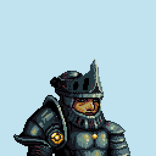 A pixel art illustration of a medieval knight in dark armor and helmet, reinforcing the "Fallen" theme of an NFT mint event launching at 2 PM UTC with a price of 0.0012 ETH.