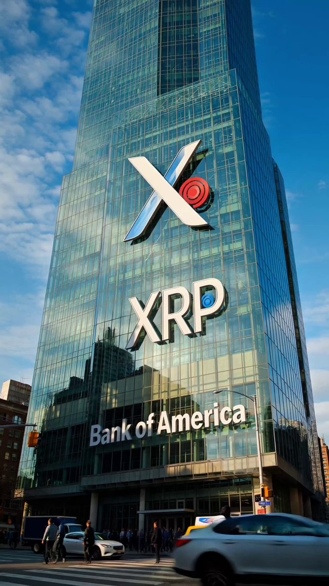 The image shows a tall glass building with an XRP logo prominently displayed, possibly representing the Bank of America's new cross border payments service. There are several people walking around outside the bank, indicating that they might be visiting or working there. A car is also visible in front of the building, suggesting that it could be a busy location for banking activities.

The post about the Bank of America and Ripple technology seems to be related to the new cross border payments service being developed by the bank. The image captures the bustling atmosphere of the city street with people going about their daily lives while also highlighting the innovative financial services offered by the Bank of America.