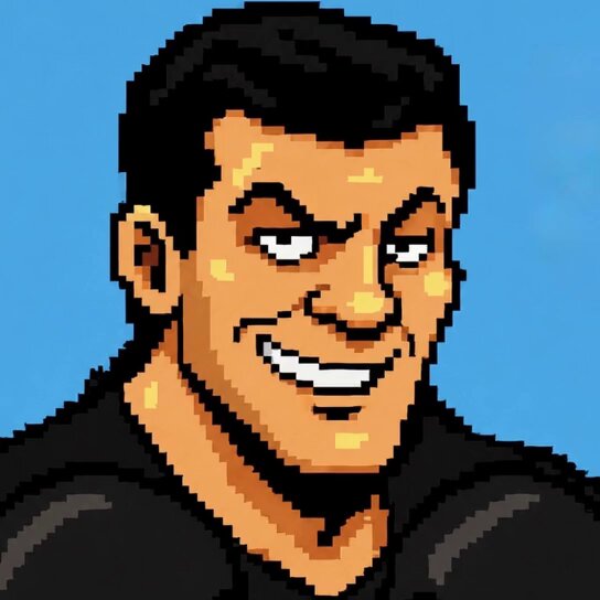 The image features an animated cartoon character, likely from the popular video game series "Alon Fun Fight Club". The character has a black shirt and a big smile on his face as he looks directly at the camera. The background of the image is blue with white text that reads "I have a good feeling a few degens will want to go a few rounds with Alon.