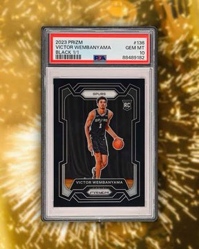The image features a basketball player, specifically Victor Wembamama, who has just scored a basket for his team. The basketball player's jersey number is 18. The basketball itself can be seen near the center of the image. In the background, there are fireworks that add excitement to the scene. The post also mentions that you can own only one item, which in this case is the basketball and its accompanying card.