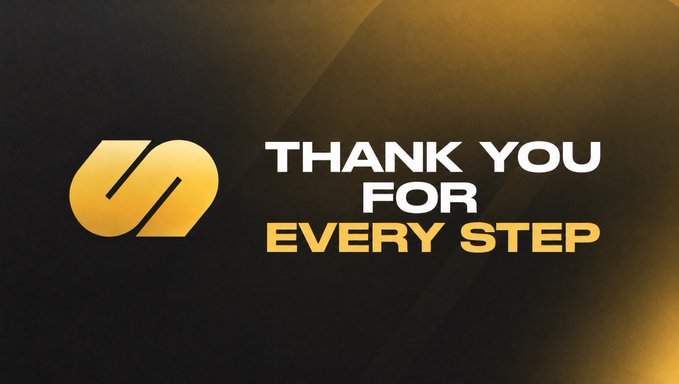 The image features a stylized gold "S" logo alongside the text "THANK YOU FOR EVERY STEP" on a dark background, serving as a farewell announcement from Step App as the project shuts down after four years of its Move-to-Earn operations.