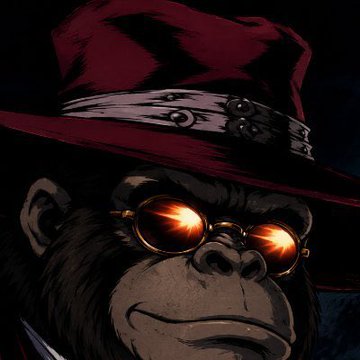urn of gold coins, a red hat with white band and black accents, and sunglasses with orange light are featured on the cartoon character's face.
