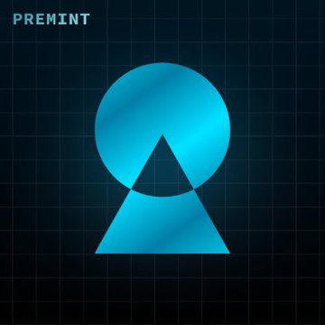 A dark blue logo with the word "PREMIENT" in the upper left corner, featuring a stylized blue circle and triangle design on a grid background.