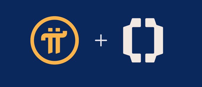 A graphic showing the Pi Network logo (gold pi symbol in a circle) combined with a smartphone icon on a dark blue background, indicating Pi cryptocurrency integration with mobile.