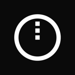 A black background featuring a white circular icon with three vertically aligned dots inside.