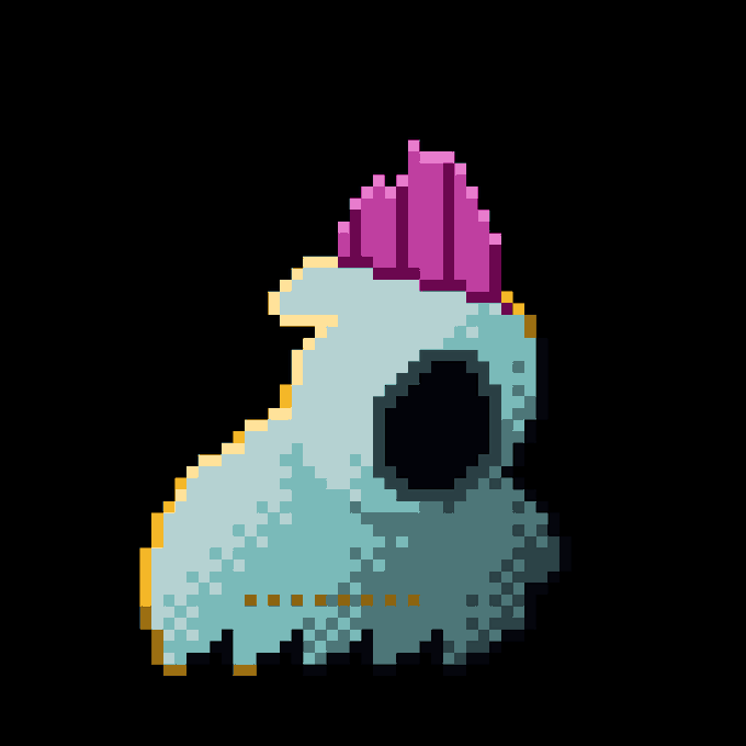 A pixel art figure draped in a teal ghost-like sheet with a dark, hollow hood and a magenta crown emerging from the top, symbolizing a "verified" identity concealed within an anonymous shell—visually echoing the post's idea of separating verifiable proof from visible display, where a ghost can possess a verified status.
