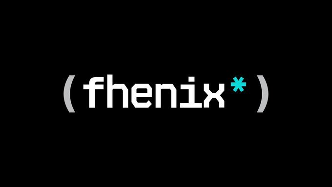 A black background featuring the white text '(fhenix*)' with an asterisk styled as a cyan snowflake.