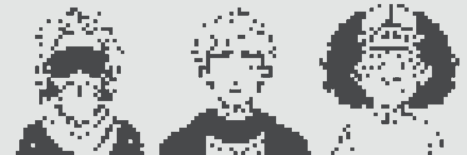 Three pixelated (8-bit style) character portraits—featuring sunglasses, a neutral figure, and a hooded figure—appear alongside a social media post welcoming @forcethehabit for acquiring the "NORMPEPEN" Edition 1 NFT set, with the caption "Not all heroes wear capes."