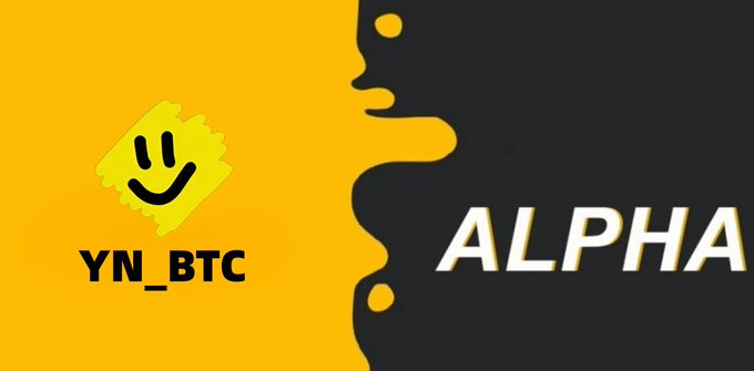 The image features a banner with two different colors, yellow and black. The yellow color represents a smiley face, while the black color symbolizes a frowning face. Below these symbols are the words "Alpha" written in white letters. The text is positioned at the bottom of the image, making it stand out against the contrasting colors.