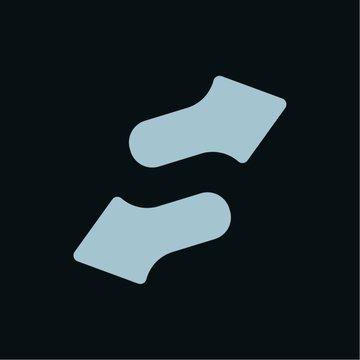 The image shows two simplified light blue foot/sock shapes, likely representing footwear or stepping stones, against a dark gray background.

The simple, sock-like shapes visually evoke the idea of "stepping" forward, which metaphorically aligns with the post's mention of "STONK" and the tokenomics data showing incremental progress—revenue growth and a slight reduction in total supply from 888.49M to 886.34M tokens through burning.