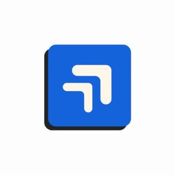 The image shows a blue square app icon with rounded corners featuring two white "T" shapes in a stacked, stylized design with a black drop shadow. This appears to be the logo for TweetDeck or a similar Twitter/X-related application, fitting with the post's theme of gratitude toward crypto communities.