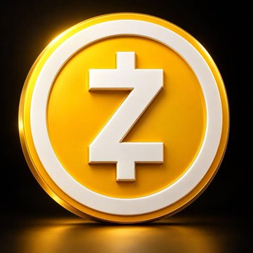 A golden Zcash (ZEC) cryptocurrency coin featuring the stylized 'Z' symbol is displayed against a dark background.