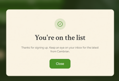 A confirmation dialog reads "You're on the list" with a message thanking the user for signing up to view a video for the latest RootData content, and a green "Close" button. This appears to be a sign-up confirmation screen related to RootData's financing project updates, which ties into the post about daily tasks involving following RootData's disclosed financing projects.
