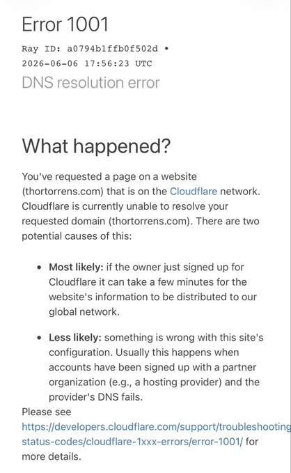 The image shows a screenshot of an error message from a cloud service provider (CSP) named "CloudFlare". The error message appears to be related to a website, possibly a blog or news site, that has been affected by a problem with its hosting. The CSP is offering assistance and suggests that the user should consider using a different hosting solution instead of the one currently being used.