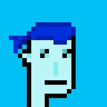 The image features a blue character with a face, wearing a hat or bandana over their hair, and the caption reads "RIP: On Feb 12, 2002, someone bought cryptoPunks #5822 for 8 ETH worth $23.7M Today's value is around 31 ETH (~$53K). Imagine spending $23.7M on this JPG that can now be outpriced by a luxury car."