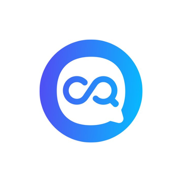The image shows the Loqua logo, which features a stylized infinity symbol inside a speech bubble rendered in a blue-to-purple gradient. The logo pairs naturally with the announcement of @LoquaApp being a privacy-first agentic messenger built on Sui Network.