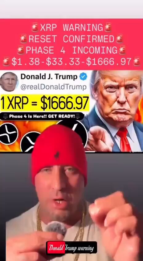 The image features a man wearing a red hat, holding up a microphone with his hands while talking about President Trump's speech. The caption below the photo reads "Listen carefully to what President Trump says: 'The entire world is about to change.'". This suggests that the image is related to a post discussing the impact of President Trump's speech on the world or the current state of Bitcoin, as indicated by the caption.