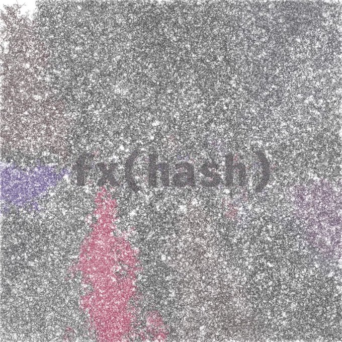 A grainy, noisy image of what appears to be a purple and red figure with text 'Lx(had)' overlaid in the center.