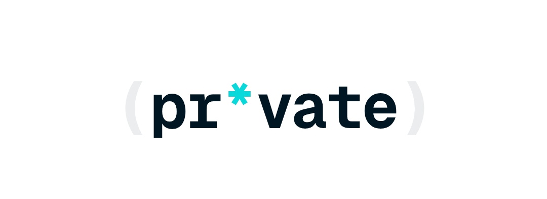 The logo '(pr*vate)' is displayed with a teal asterisk replacing the letter 'i'.