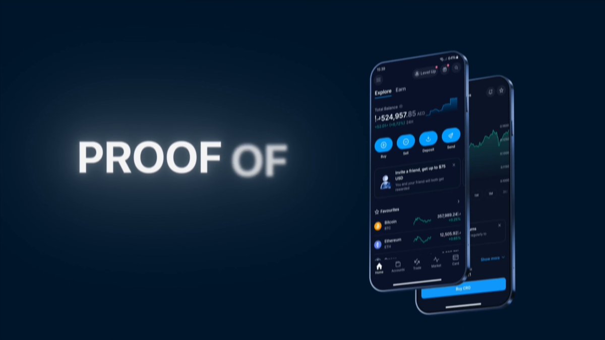 The image displays two smartphones with blue backdrops against a dark purple color, both showing an app called "Proof of Stocks", as well as "Sell & Trade Bitcoin" and "Trade Bitcoin" within the app's interface. The text on the phones is white and reads "Profit", indicating that these apps are designed to provide financial gains for users involved in stock trading or bitcoin transactions.