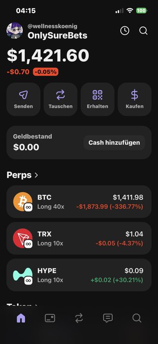 The image shows a smartphone screen displaying various cryptocurrency transactions, including Bitcoin, Etherium, and Ripple. The screen also includes a message from a user named @justinsuntron, who has written about the "bank my only chance" feature of the cryptocurrency trading app. This feature allows users to invest in cryptocurrencies without having liquid funds readily available. The post suggests that the user might be interested in promoting or discussing this particular feature with others.