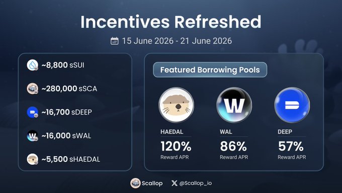 In the image, there are two distinct screens with text descriptions about incentives that have been refreshed by a developer. On one screen, there's information regarding various incentive offerings, such as eight-eight hundred siSCA points for saUCALs, sixteen thousand sDEEP points for hadal, and twelve point reward APR boosting opportunities from deep pools. The other screen presents two types of rewards: a blue circular badge representing the pool "W" and an orange circle with a white bullseye symbolizing the pool "D". This implies that users can earn both "W" and "D" pools at different times or contribute to multiple pools simultaneously, providing a diversified range of options for participants. The screens display a number of pools, each with unique descriptions, emphasizing the diversity of incentives available in this program.