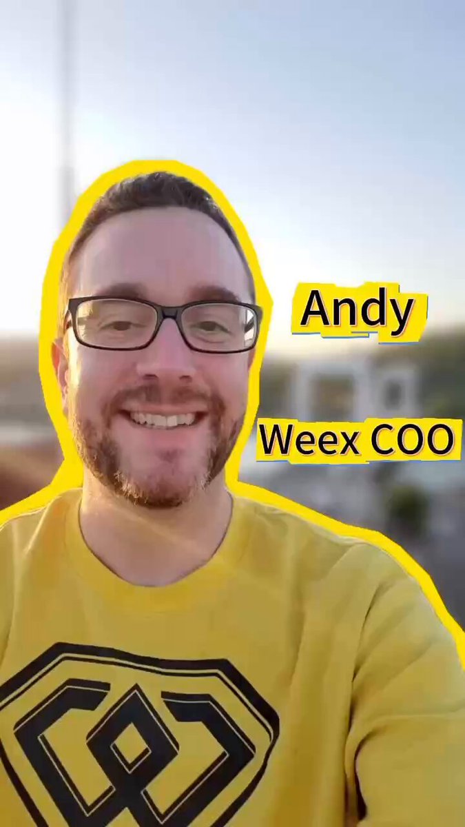 The image features a man wearing glasses, smiling for the camera while posing with his team at DUTCH BLOCKCHAIN WEEK. The caption of the image reads "TODAY! The first AI vs. Human trading battle begins! WEEX Labs' Agentic Day Amsterdam is live at DUTCH BLOCKCHAIN WEEK! AI or human—who wins? Drop your team below!" This post seems to be promoting a competition between humans and artificial intelligence, with the man in yellow representing the human side of the equation.