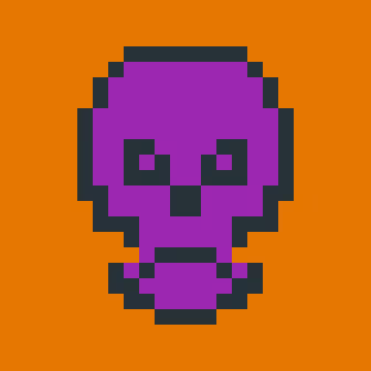 A blurry, low-resolution image showing a brown background with a dark, indistinct purple shape in the center.