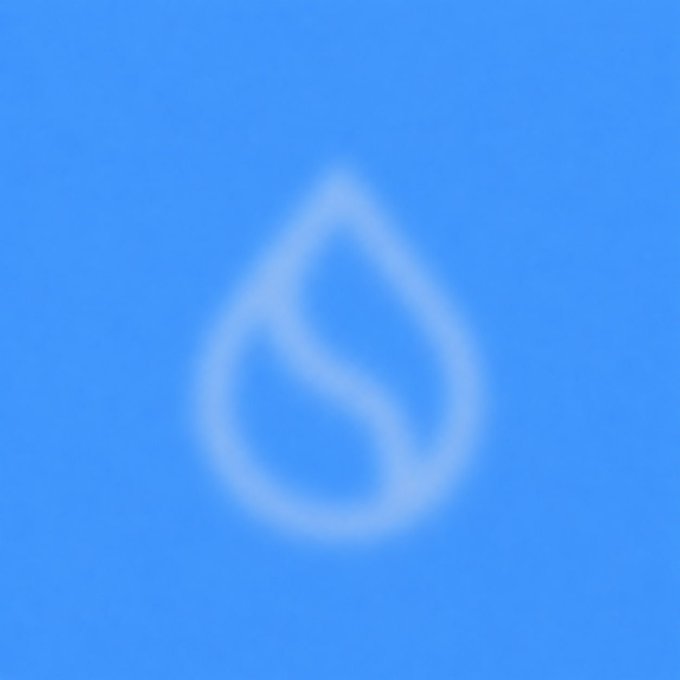 A light blue water droplet icon on a solid blue background, representing the Sui blockchain logo.