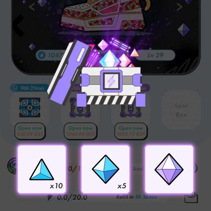 The image shows a phone screen with a game or an app displaying a list of shapes, specifically diamonds and triangles. The user interface appears colorful, and there are icons representing gameplay options. These include "Open now," "Open now available for play," "Open 5 times a day," and various other icons related to gaming experiences.

The post that provides the game's information is about how to play the game or what features it offers. It seems to be a tutorial explaining how to use the app, and possibly providing some tips on gameplay strategies. The overall design of the mobile device suggests that it could be an Android device with customizable screen settings.