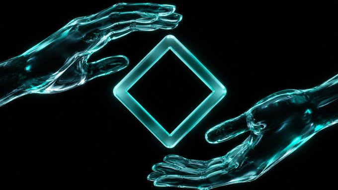 The image features a pair of hands holding a square-shaped object that appears to be made of glass or plastic. The hands are positioned over each other, with one hand slightly above the other. The background of the image is black, which contrasts with the transparent nature of the object held by the hands. The text "today, we announce the first sa1t hook summer hackathon." suggests that this event might be related to a summer hackathon or competition focused on creating useful products and applications.